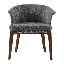 Grey cotton linen and leather Designer single chairs